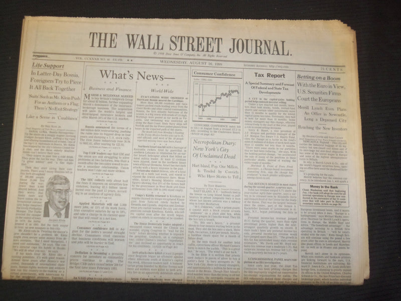 1998 AUG 26 THE WALL STREET JOURNAL - LIEF SUPPORT - BETTING ON THE BOOM- WJ 263