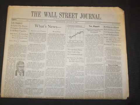 1998 AUG 26 THE WALL STREET JOURNAL - LIEF SUPPORT - BETTING ON THE BOOM- WJ 263