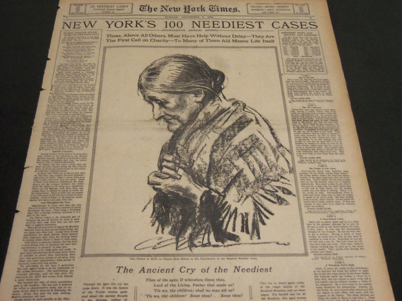 1925 DEC 6 NY TIMES - NEW YORK'S 100 NEEDIEST CASES-CHARLES DANA GIBSON- NT 7067