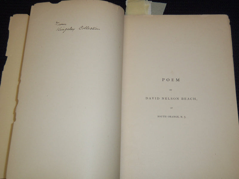 1872 JULY 9 YALE COLLEGE VALEDICTORY POEM AND ORATION BOOK - J 8053
