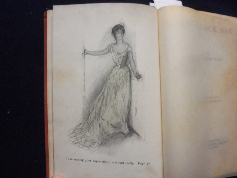 1908 THE BLACK BAG HARDCOVER BOOK BY LOUIS JOSEPH VANCE & T. FOGARTY - KD 8406