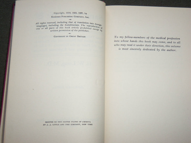 1937 SANE SEX LIFE AND SANE SEX LIVING BOOK BY H. W. LONG M. D. - KD 6211
