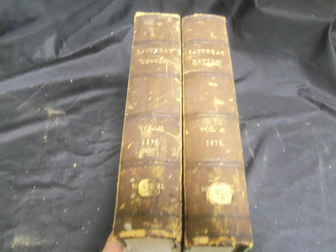 1878 SATURDAY REVIEW 2 BOUND VOLUMES - COMPLETE YR- PUBLISHED IN LONDON - R 1073