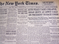 1937 JAN 22 NEW YORK TIMES - AUTO PEACE TALKS COLLAPSE SLOAN QUITS - NT 717