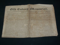 1830 JANUARY 9 OLD COLONY MEMORIAL NEWSPAPER - PLYMOUTH MASSACHUSETTS- NP 5228