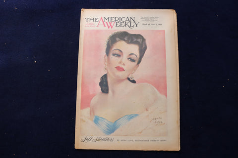 1950 NOVEMBER 5 AMERICAN WEEKLY MAGAZINE - SOFT SHOULDERS COVER - E 22664