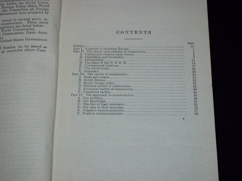 1948 THE STRATEGY AND TACTICS OF WORLD COMMUNISM SOFTCOVER REPORT NO. 5 - J 7137