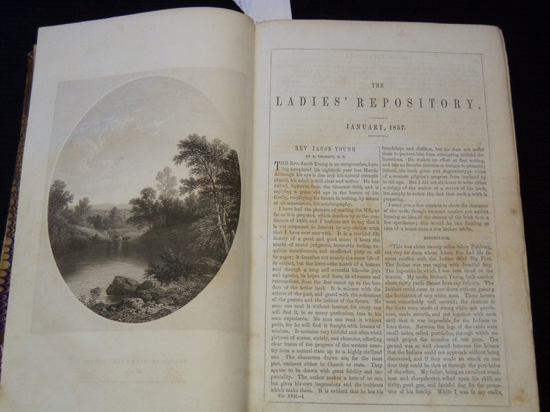 1857 THE LADIES' REPOSITORY MAGAZINE BOUND VOLUME - NICE ENGRAVINGS - KD 7885