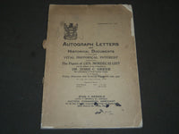 1920 AUTOGRPAH LETTERS OF HISTORICAL INTEREST AUCTION CATALOGUE - J 5210