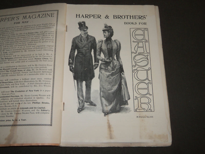 1893 HARPER'S MONTHLY MAGAZINE LOT OF 10 ISSUES - NICE ILLUSTRATIONS - WR 1421