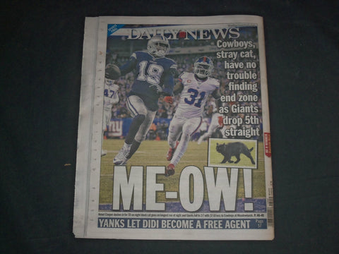2019 NOVEMBER 5 NEW YORK DAILY NEWS NEWSPAPER - N.Y. GIANTS LOSE TO COWBOYS