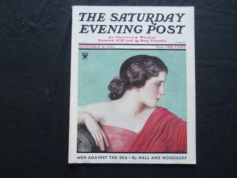 1933 NOVEMBER 18 THE SATURDAY EVENING POST MAGAZINE - ILLUSTRATED COVER -SP 1539