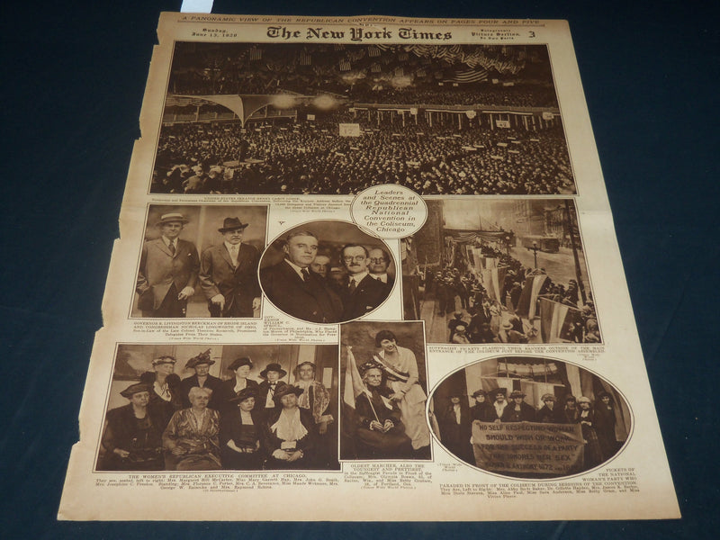 1920 JUNE 13 NEW YORK TIMES PICTURE SECTION - REPUBLICAN CONVENTION - NT 8789