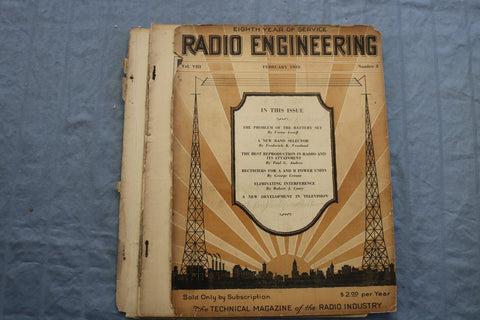 1928 FEBRUARY RADIO ENGINEERING MAGAZINE - BATTERY SET COVER - ST 1766Z