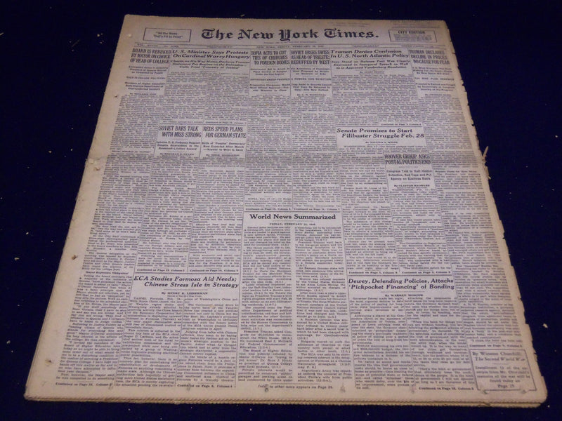 1949 FEBRUARY 18 NEW YORK TIMES - TRUMAN DENIES CONFUSION - NT 3004