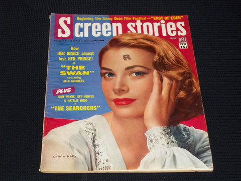 1956 JUNE SCREEN STORIES MAGAZINE - GRACE KELLY FRONT COVER - E 15862
