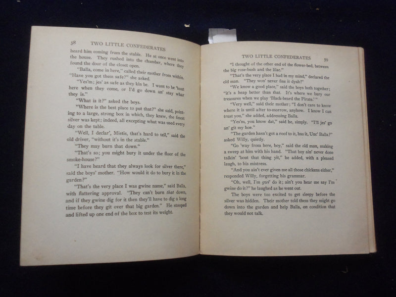 1924 TWO LITTLE CONFEDERATES HARDCOVER BOOK BY THOMAS NELSON PAGE - KD 8403