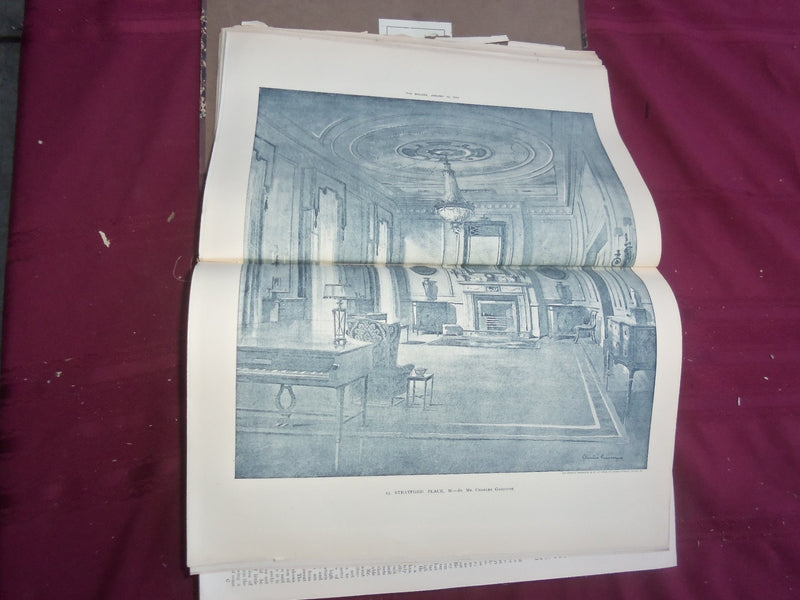 1913 JAN-DEC THE BUILDER U. K. MAGAZINE BOUND VOLUMES - 2 VOLS - FOLD OUTS- C 37