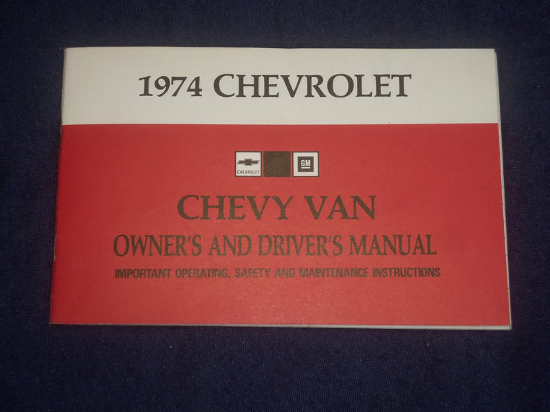 1974 CHEVROLET VAN OWNER'S MANUAL & PAMPHLETS - J 6435
