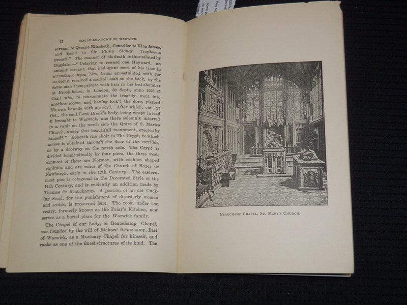1898 WARWICK CASTLE AND TOWN GUIDE BY C. J. RIBTON-TURNER - J 9528