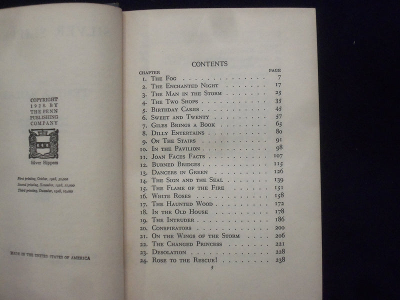 1928 SILVER SLIPPERS HARDCOVER BOOK BY TEMPLE BAILEY - KD 9036