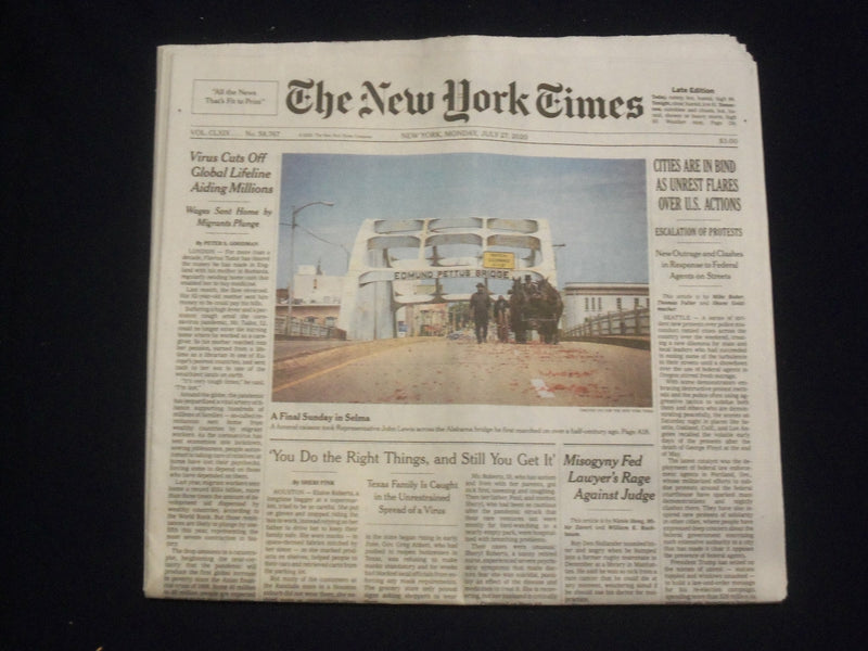 2020 JULY 27 NEW YORK TIMES - CITIES IN BIND AS UNREST FLARES OVER U.S. ACTIONS