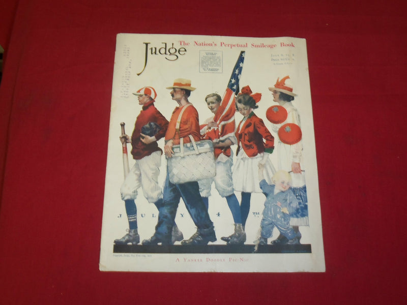 1918 JULY 6 JUDGE MAGAZINE - A YANKEE DOODLE PIC-NIC -ILLUSTRATIONS - B 6071