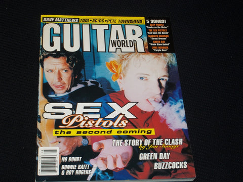 1996 AUGUST GUITAR WORLD MAGAZINE - SEX PISTOLS FRONT COVER - E 308