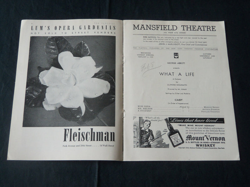 1934-1939 BROADWAY PROGRAMS LOT OF 3 - KITTY CARLISLE - RALPH BELL - J 3889