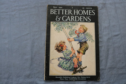 1931 JULY BETTER HOMES AND GARDENS MAGAZINE - ILLUSTRATED COVER COVER - E 9720