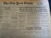 1932 MARCH 5 NEW YORK TIMES - NURSE'S FRIEND HELD IN LINDBERGH - NT 7426