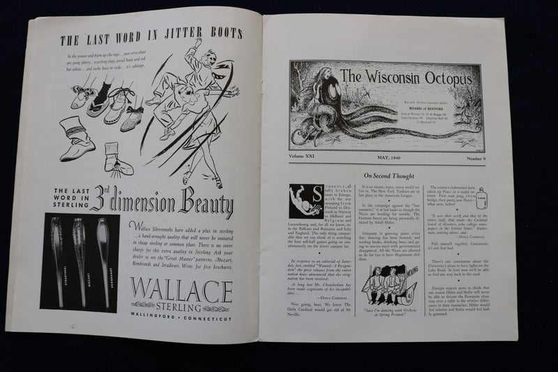 1940 THE WISCONSIN OCTOPUS MAGAZINE - UNIVERSITY OF WISCONSIN -LOT OF 6 - O 3398