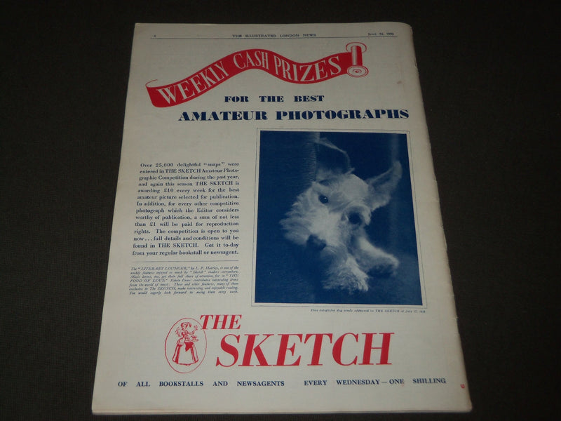 1939 JUNE 24 ILLUSTRATED LONDON NEWS MAGAZINE - KING & QUEEN COLOR ILLU- J 2770