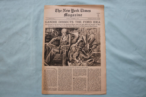 1931 NOV 8 THE NEW YORK TIMES MAGAZINE SECTION-GANDHI DISSECTS FORD IDEA-NP 9104