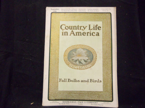 1906 SEPTEMBER COUNTRY LIFE IN AMERICA MAGAZINE - GREAT COVER & ADS - ST 1392
