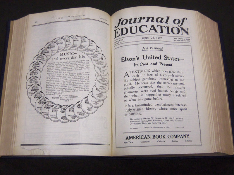 1926 JANUARY-DECEMBER JOURNAL OF EDUCATION BOUND VOLUME - COMPLETE YEAR - R 894