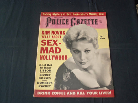 1963 FEBRUARY THE NATIONAL POLICE GAZETTE MAGAZINE - KIM NOVAK - B 5719