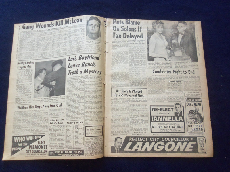 1965 NOV 1 BOSTON RECORD AMERICAN NEWSPAPER - NO. 27 DIES IN GANG WAR - NP 6319