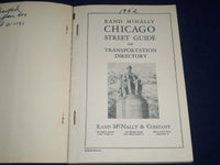 1952 RAND MCNALLY STREET GUIDE AND TRANSPORTATION DIRECTORY OF CHICAGO - J 1438
