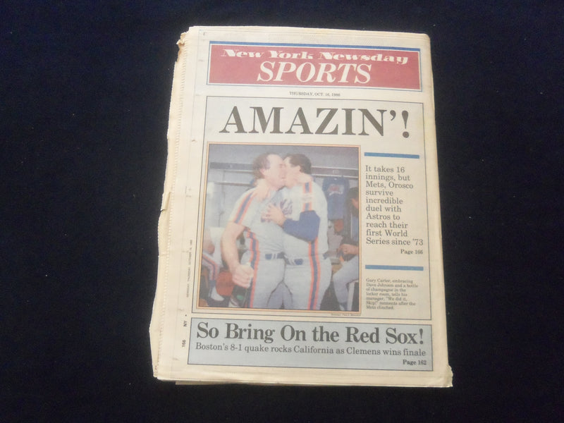 1986 OCTOBER 16 NEW YORK NEWSDAY NEWSPAPER - N.Y METS NL CHAMPIONS - NP 6087
