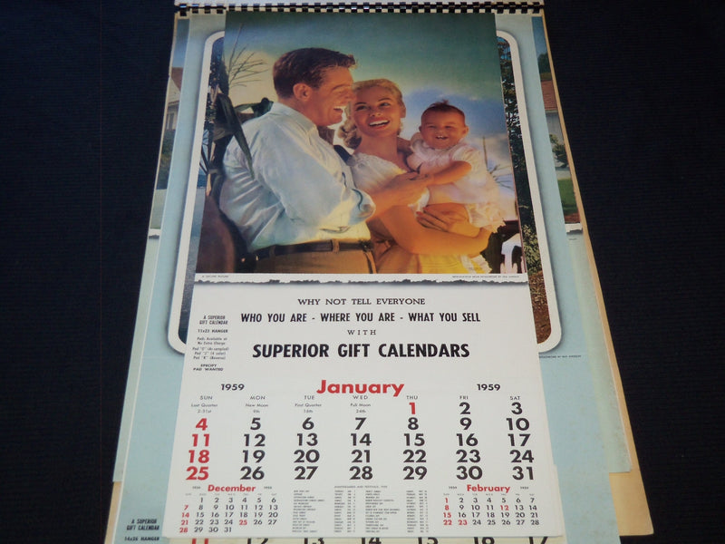 1959 SUPERIOR GIFT LINE HANGERS CALENDAR SALESMAN SAMPLE SHEETS BOOK - C 9
