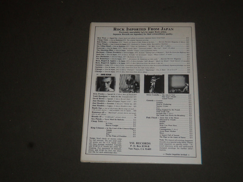 1979 DECEMBER RECORD REVIEW MAGAZINE - PETE TOWNSEND, THE WHO - SP 7792