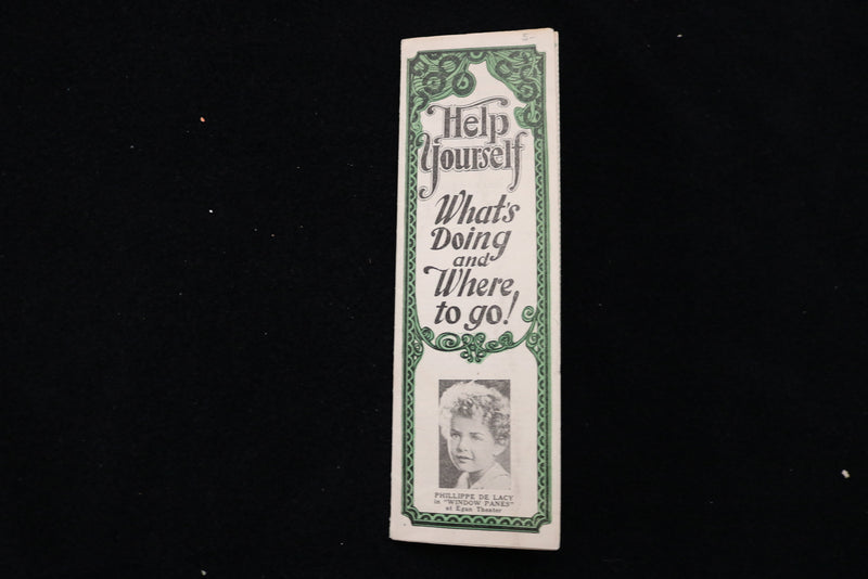 1928 HELP YOURSELF - WHAT'S DOING AND WHERE TO GO LISTINGS - K 1929