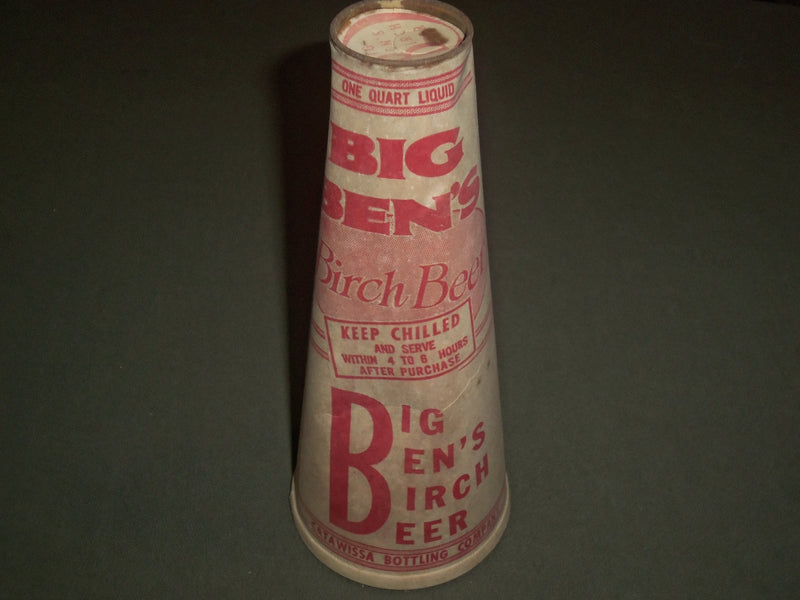 VINTAGE BIG BEN'S BIRCH BEER 1 QUART LIQUID CONTAINER - CATAWISSA PA