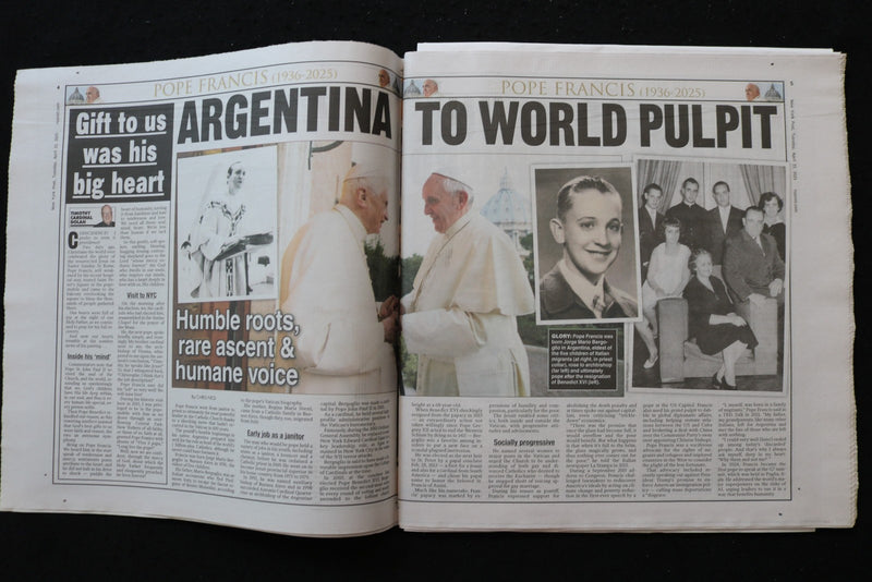 2025 APRIL 22 NEW YORK POST NEWSPAPER - DEATH OF POPE FRANCIS 1936-2025