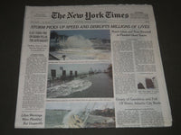 2012 OCTOBER 30 NEW YORK TIMES - STORM PICKS UP SPEED AND DISRUPTS - NP 2449