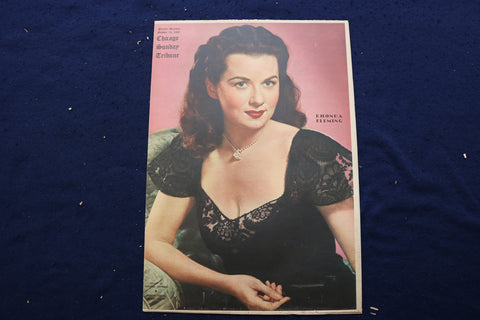 1945 OCTOBER 14 CHICAGO TRIBUNE MAGAZINE - RHONDA FLEMING COVER - E 22827