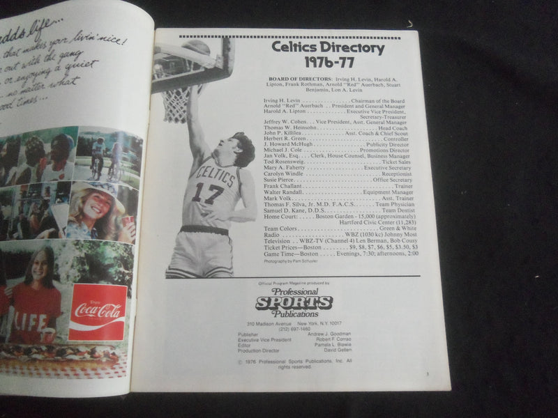 1976-1977 HOOP MAGAZINE-BOSTON CELTICS VS. PHILADELPHIA 76ERS-PLAYOFFS - B 4077I