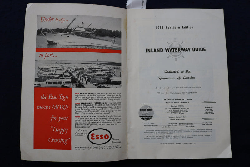 1954 INLAND WATERWAY GUIDE NORTHERN EDITION SOFTCOVER BOOK - K 905