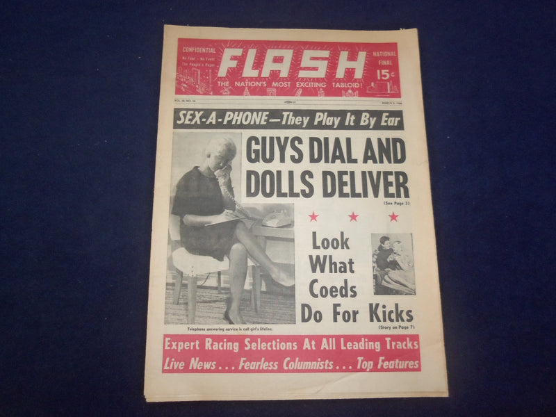 1966 MARCH 5 FLASH NEWSPAPER - GUYS DIAL AND DOLLS DELIVER - NP 6961